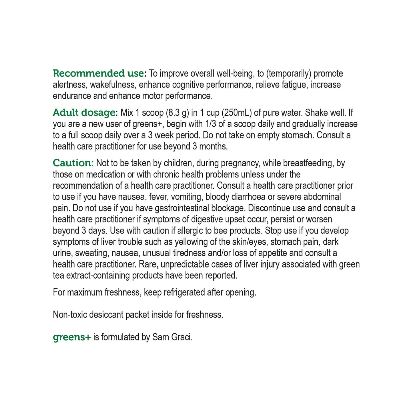Greens+ Unsweetened Natural - 25 Servings
