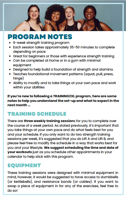 NutriStrength: A 6-Week Foundational Strength Training Program