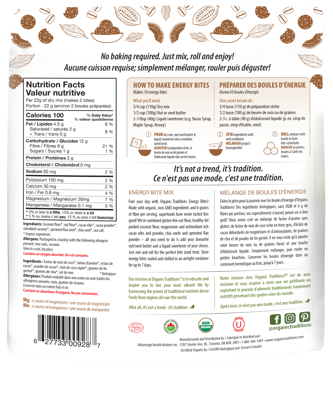 Organic Chocolate Energy Bite Mix