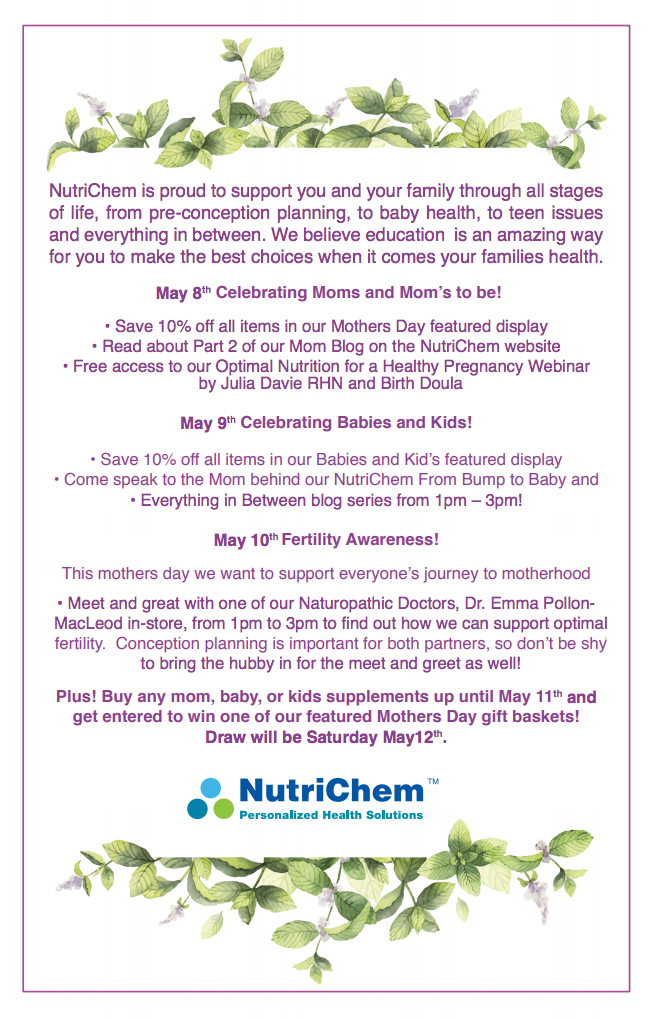 May 2018 - NutriChem's Mother's Day Events