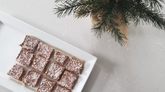 6 Ingredient No Bake Peanut Butter Snowflake Squares