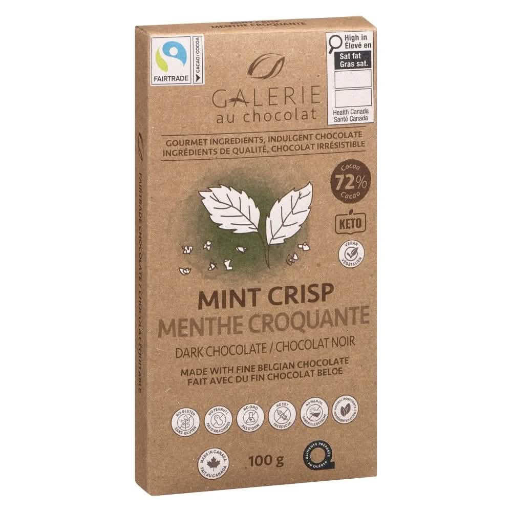 Fair Trade Mint Crisp Dark Chocolate Bar - 100g