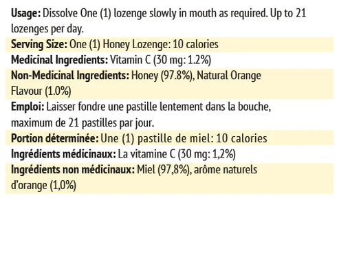 Honibe Honey Lozenges - Vitamin C & Orange