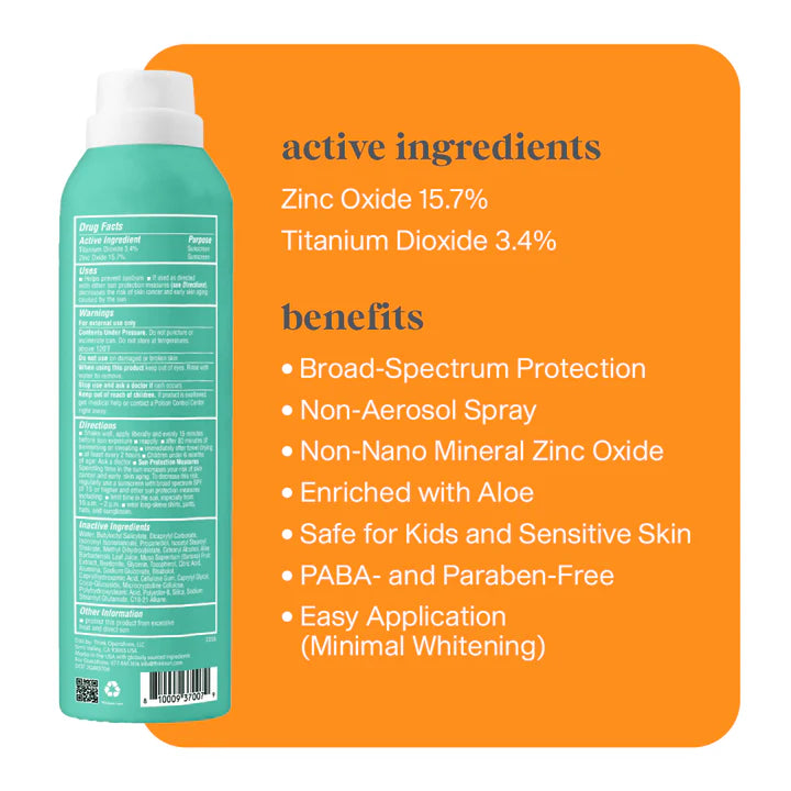 ThinkSport Kids SPF 50 All Sheer Mineral Sunscreen Spray