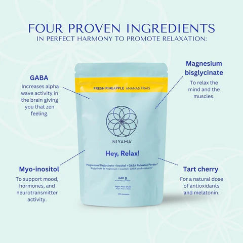 Hey Relax Magnesium Relaxation Powder - Fresh Pineapple