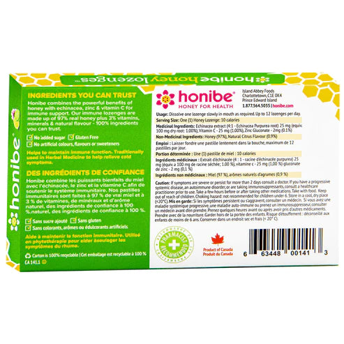 Honibe Honey Lozenges - Immune Boost with Zinc