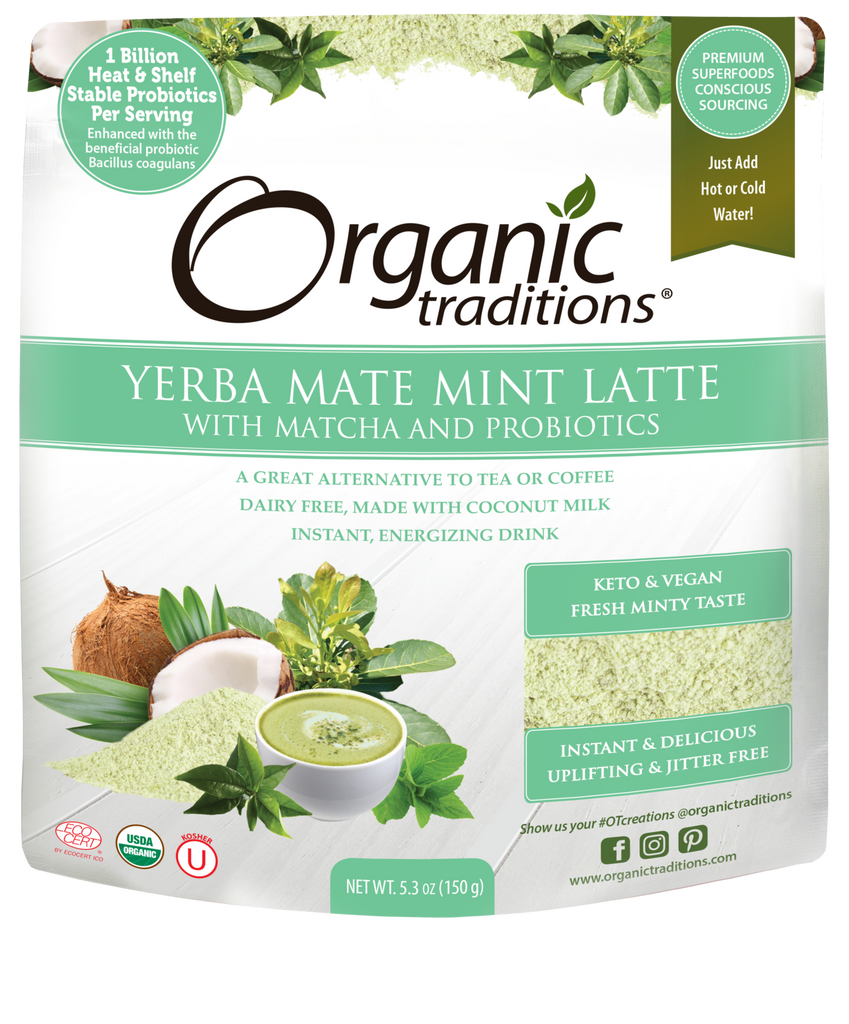 Organic Yerba Mate Mint Latte with Matcha and Probiotics