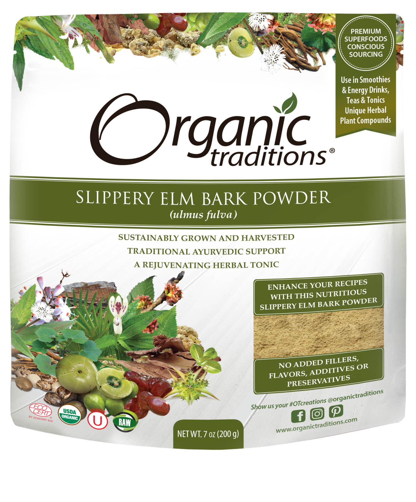 Organic Slippery Elm Bark Powder